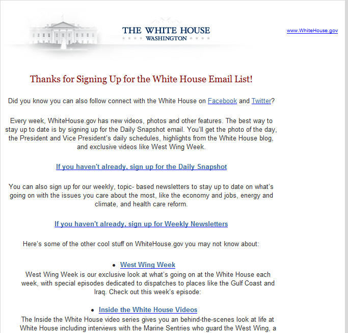 Whitehouse Email List